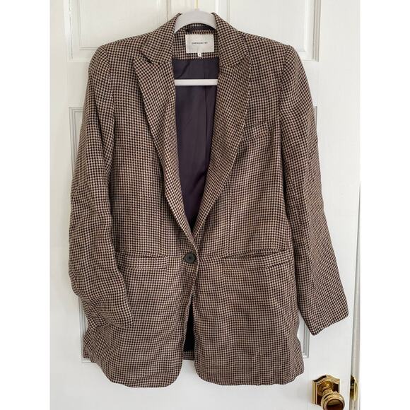 Emerson Fry Tuckernuck Dinner Jacket Blazer Brown Houndstooth Linen Buttton 4 - Picture 13 of 13